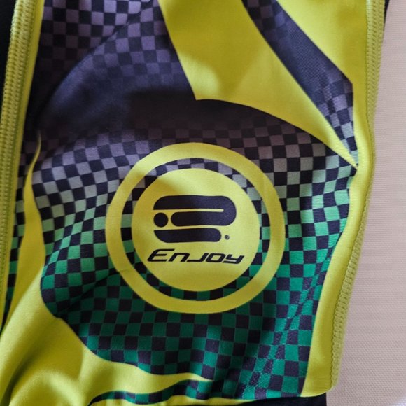 Enjoy Unisex Kids Black Yellow Short Sleeve One-Piece Shorty Jumpsuit Small - Picture 7 of 12